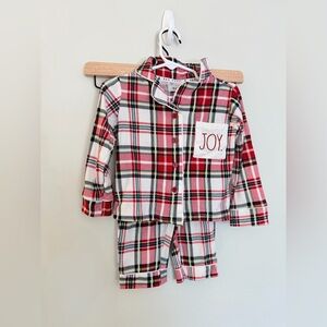 Rae Dunn Plaid Toddler Two Piece Pajama Set - Size 2T